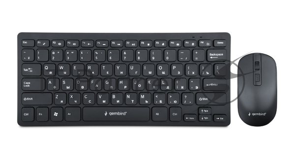 Комплект клавиатура+мышь Gembird KBS-9100 беспроводной, USB, 1600 DPI, чёрный
