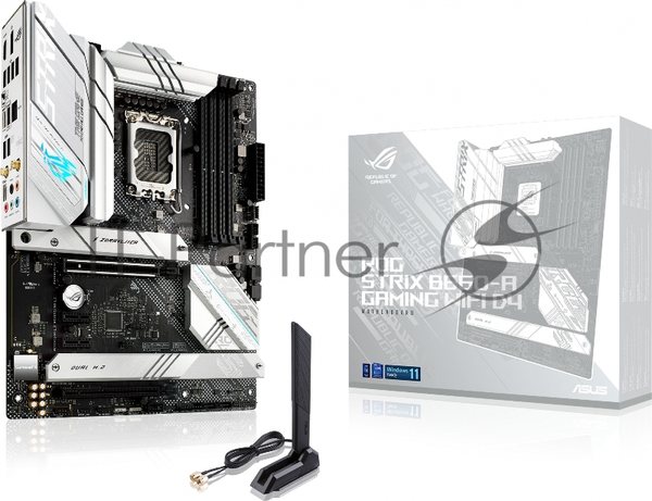 Материнская плата ASUS ROG STRIX B660-A GAMING WIFI D4, LGA 1700, Intel B660, 4xDDR4, 4xSATA, 3xM.2, 1xPCIe 5.0 x16, 1xPCIe 3.0 x4, 1xHDMI, 1xDP, 1x 2.5Gb LAN, 1xUSB-A 3.2 Gen 2, 2xUSB-A 3.2 Gen 1, 4xUSB 2.0, 5x3.5 мм, 7.1, Standard-ATX