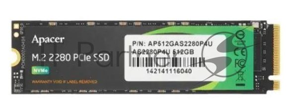 Накопитель SSD Apacer AS2280P4U, 512Gb, PCIe 3.0 x4, M.2 2280, NVMe, R/W 3500/2300
