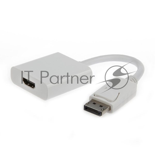 Переходник DisplayPort ->; HDMI Cablexpert A-DPM-HDMIF-002-W 20M/19F, белый, пакет (078733)