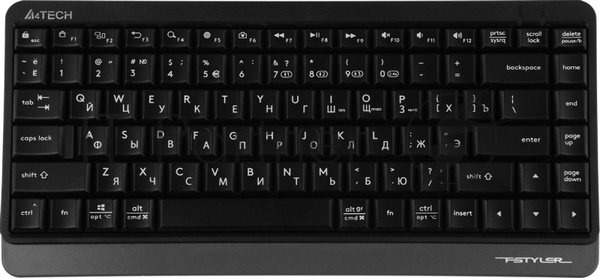 Клавиатура беспроводная A4Tech Fstyler FBK11, USB, Bluetooth/Радиоканал, черный/серый