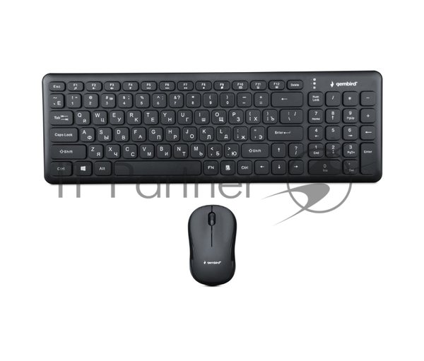 Комплект клавиатура+мышь Gembird KBS-9200 беспроводной, USB, 1000 DPI, чёрный