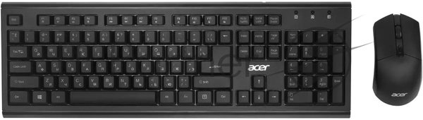 Комплект клавиатура+мышь Acer OKR120 беспроводной, USB, 1600 DPI, чёрный