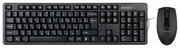 Комплект клавиатура+мышь A4Tech 3330N беспроводной, USB, 1200 DPI, чёрный