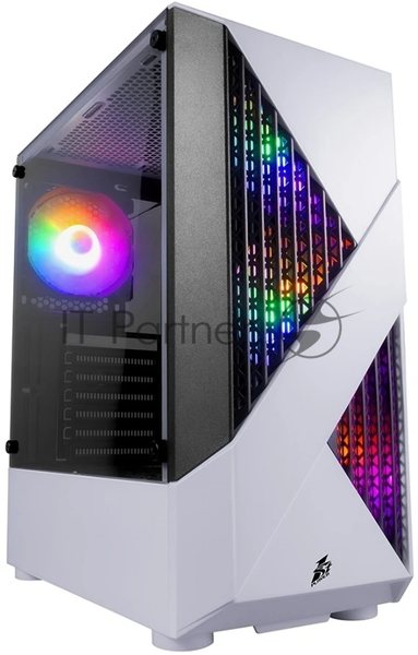 Компьютерный корпус 1STPLAYER FIREROSE F3-A белый, ATX, TG, 4x120мм LED fans inc.