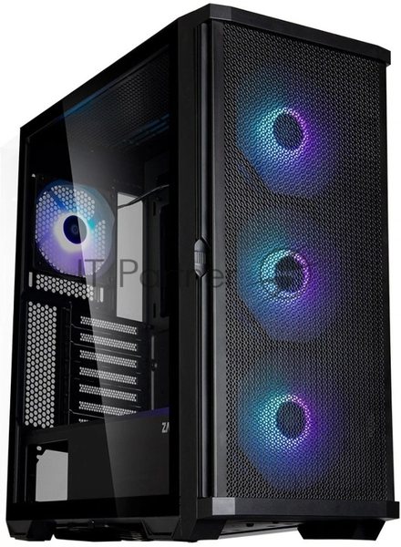 Компьютерный корпус ZALMAN Z10 PLUS, ATX, черный, WINDOW, 2x3.5", 2x2.5", 2xUSB 3.0, 1xUSB 3.1 Type-C, FRONT 3x140мм ARGb, REAR 1x120мм ARGb