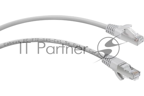 Экранированный патч-корд Cabeus, кат. 5е, экр., F/UTP, RJ45/RJ45, LSZH, AWG24, 5м, серый
