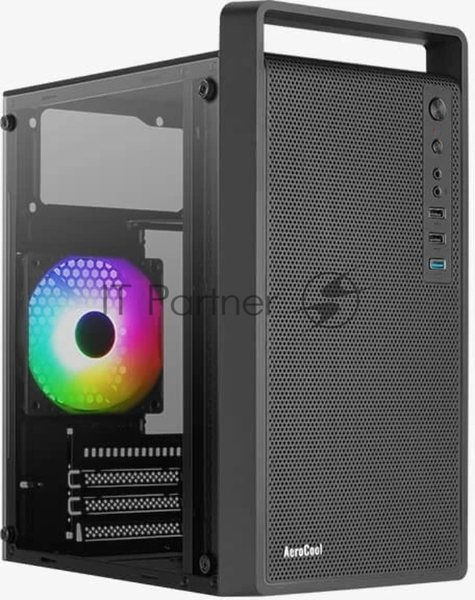 Компьютерный корпус MiniTower Aerocool/Formula CS-109-G-BK-v1 (mATX, USB3x1, USB2x2, 120мм RGb fan, без БП) (4711099472376)