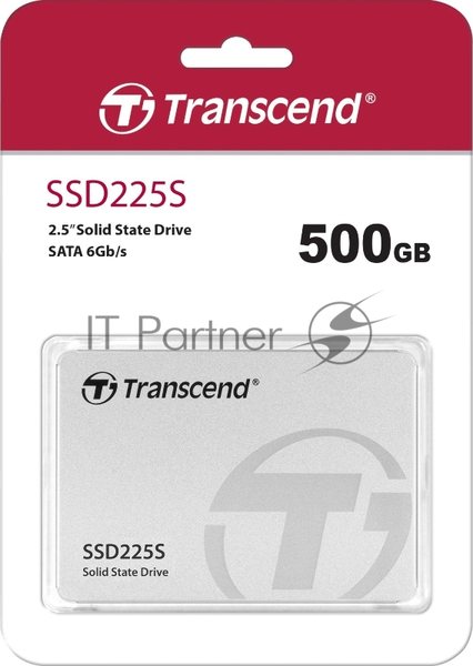 Накопитель SSD 2.5" Transcend 500Gb SSD225S TS500GSSD225S (SATA3, up to 530/480Mbs, 3D NAND, 180TbW, 7мм)