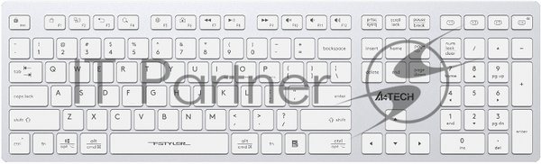 Клавиатура беспроводная A4Tech Fstyler FBX50C, USB, Bluetooth/Радиоканал, белый