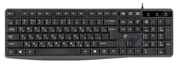 Клавиатура проводная Oklick 145M, USB, черный