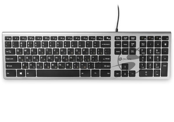 Клавиатура Oklick 890S проводная, USB Type-A, серый
