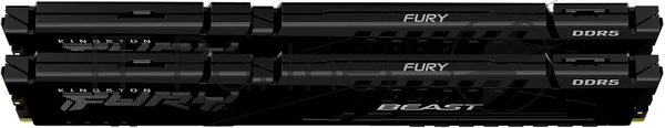 Оперативная память Kingston Fury Beast, DDR5, 64GB (2x32GB), 5200MHz, CL40, DIMM, с радиаторами, черный