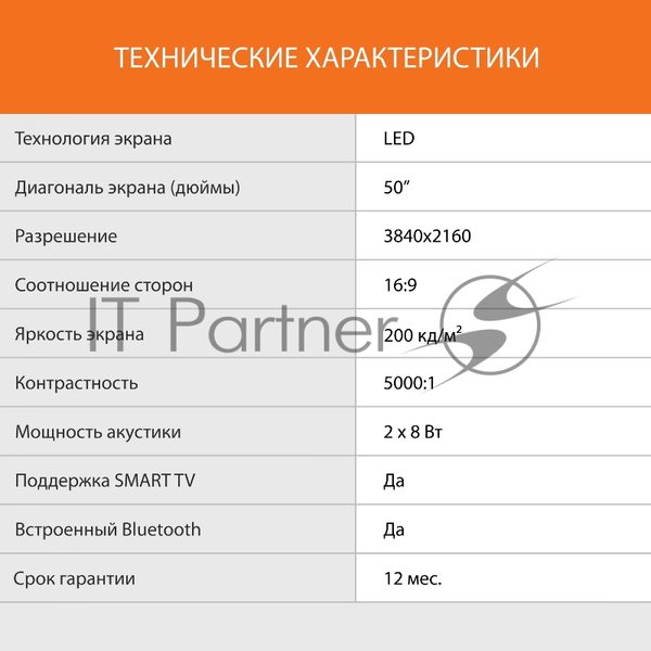 Телевизор SunWind 50" SUN-LED50XU400 черный LED UHD 60Hz Яндекс ТВ
