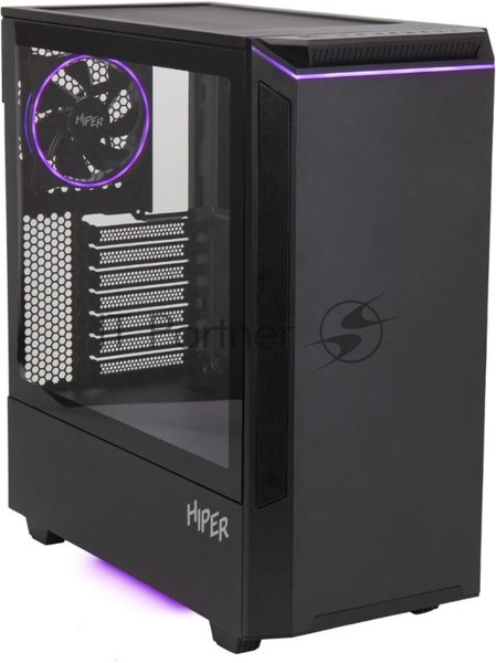 Компьютерный корпус Hiper PB81 черный без БП ATX 3x120мм 2xUSB2.0 2xUSB3.0 audio bott PSU