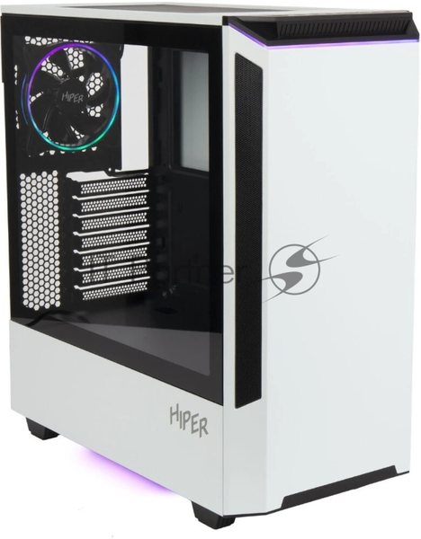 Компьютерный корпус Hiper PW81 белый без БП ATX 3x120мм 2xUSB2.0 2xUSB3.0 audio bott PSU
