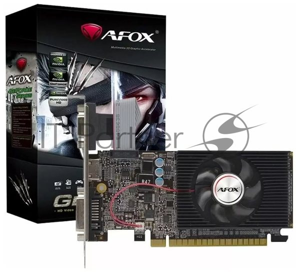 Видеокарта AFOX GT610 1Gb LP DDR3 64BIT DVI HDMI VGA SINGLE FAN RTL