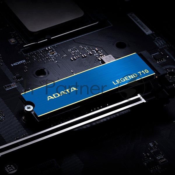 Накопитель SSD ADATA LEGEND 710, 512Gb, PCIe 3.0 x4, M.2 2280, NVMe, R/W 2400/1600, с радиатором