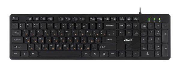 Клавиатура проводная Acer OKW122, USB, черный