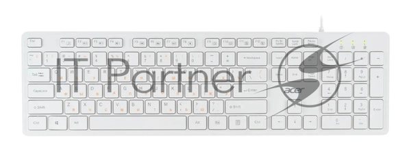 Клавиатура проводная Acer OKW123, USB, белый