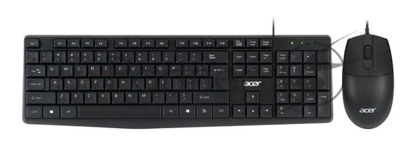 Комплект клавиатура+мышь Acer OMW141 проводной, USB, 1200 DPI, чёрный
