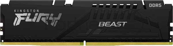 Оперативная память Kingston Fury Beast, DDR5, 32GB (1x32GB), 5600MHz, CL40, DIMM, с радиаторами, черный