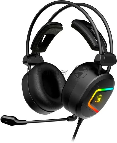 Гарнитура Bloody MC750 чёрный, проводная, USB, подсветка
