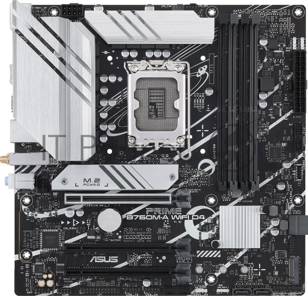 Материнская плата ASUS PRIME B760M-A WIFI D4, LGA 1700, Intel B760, 4xDDR4, 4xSATA, 2xM.2, 1xPCIe 4.0 x16, 1xPCIe 4.0 x4, 1xPCIe 4.0 x1, 2xHDMI, 1xDP, 1x 2.5Gb LAN, 2xUSB-A 3.2 Gen 2, 4xUSB-A 2.0, 3x3.5 мм, 7.1, mATX