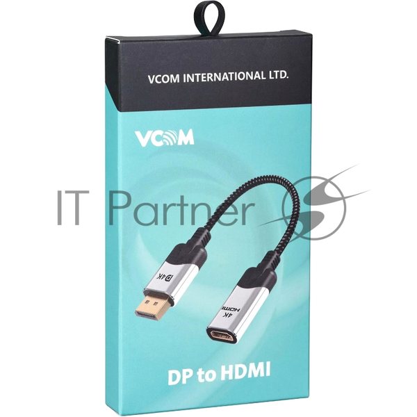 Кабель VCOM DisplayPort TO HDMI 4K 0.15 M CG621M-0.15