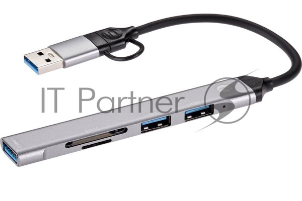 USB-концентратор VCOM DH297, USB 3.0/USB Type-C, USB/SD/TF, USB