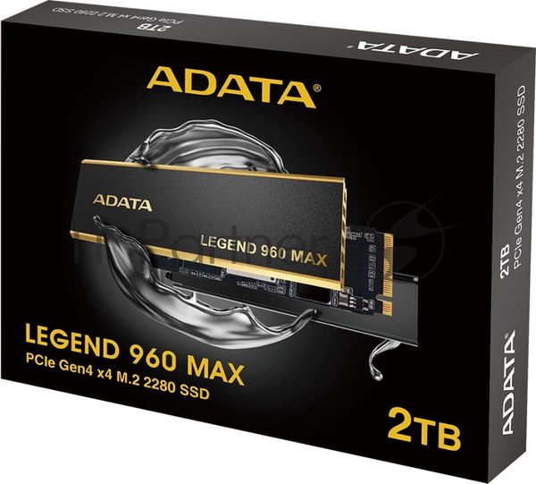 Накопитель SSD ADATA LEGEND 960 MAX, 2Tb, PCIe 4.0 x4, M.2 2280, NVMe, R/W 7400/6800, с радиатором