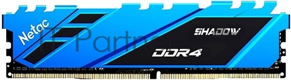 Оперативная память NETAC Shadow, DDR4, 16GB (1x16GB), 3200MHz, CL16, DIMM, с радиаторами, синий