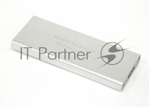 Бокс для SSD диска NGFF (M2) с выходом USB 3.0 алюминиевый, серебристый