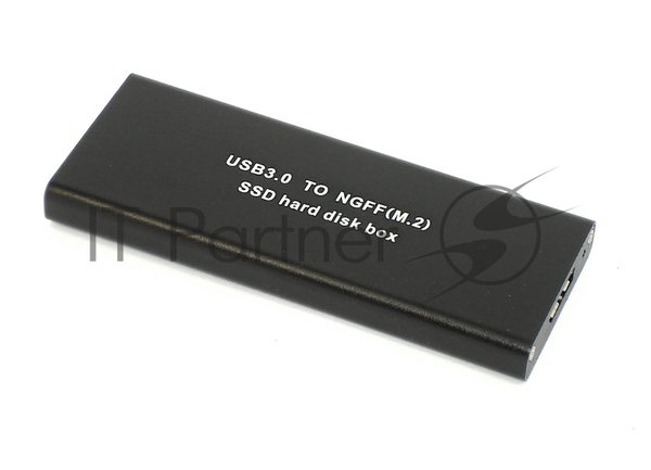 Бокс для SSD диска NGFF (M2) с выходом USB 3.0 алюминиевый, черный
