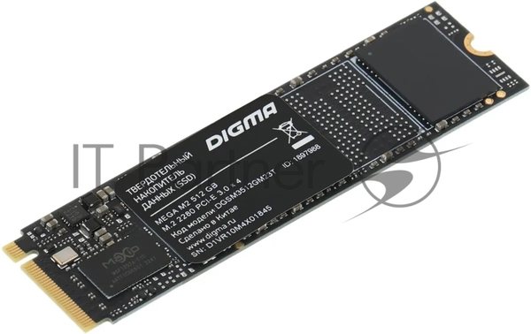 Накопитель SSD Digma Mega M2 DGSM3512GM23T, 512Gb, PCIe 3.0 x4, M.2 2280, NVMe, R/W 3300/2700