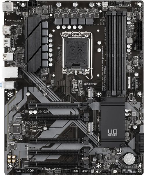 Материнская плата Gigabyte B760 DS3H DDR4, LGA 1700, Intel B760, 4xDDR4, 4xSATA, 2xM.2, 1xPCIe 4.0 x16, 4xPCIe 3.0 x1, 1xHDMI, 1xDP, 1x 1Gb LAN, 1xUSB 3.2 Gen 2, 1xUSB 3.2 Gen 2x2, 4xUSB 2.0, 3x3.5 мм, 7.1, ATX