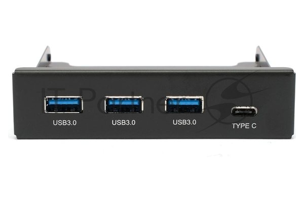 Планка USB 3.0 на переднюю панель 3.5" Gembird, FP3.5-USB3-3A1C, USB/Type-C, USB-A 3.0/Type-C