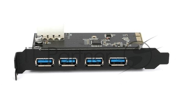 Контроллер USB 3.0 Gembird SPCR-04 в разъем PCI-e, 4xUSB-A