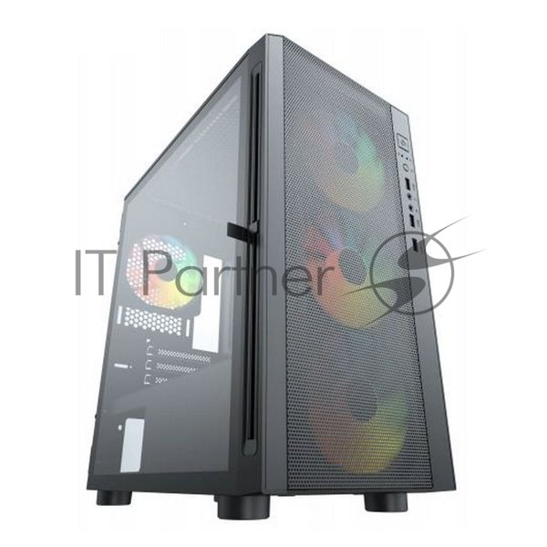 Компьютерный корпус ACD Citadel 104 ATX, черный, USB 3.0x1+USB 2.0x2+HD audio,3x12см F1 ARGb fans at front(Slave fans),1x12см F1 ARGb fan at rear (Master fan)