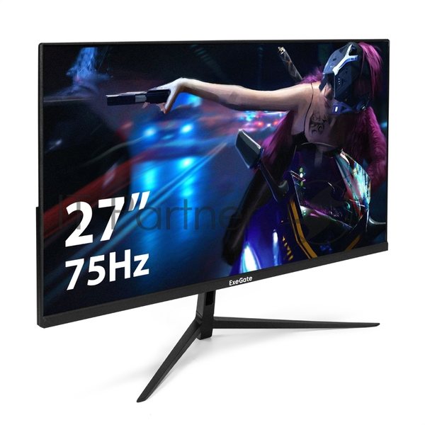 Монитор 27" ExeGate ProSmart EV2707 VA 1920x1080, 75 Гц, 5 мс, 16:9, 250 кд/м2, 1xHDMI, 1xVGA, черный