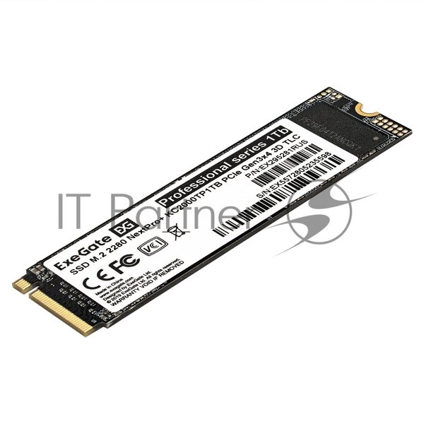 Накопитель SSD EXEGATE NEXTPRO+ KC2000TP1Tb, 1Tb, PCIe 3.0 x4, M.2 2280, NVMe, R/W 1800/1400