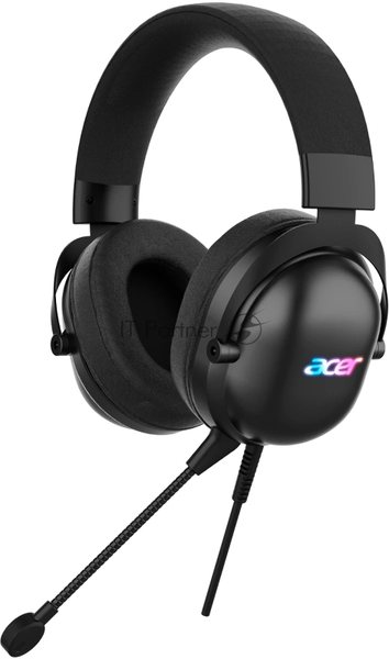 Гарнитура Acer AHW122 чёрный, проводная, USB, подсветка