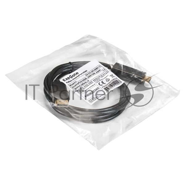 Кабель DisplayPort-HDMI ExeGate EX-CC-DP-HDMI-1.5 (20M/19M, 1,5м, экран)