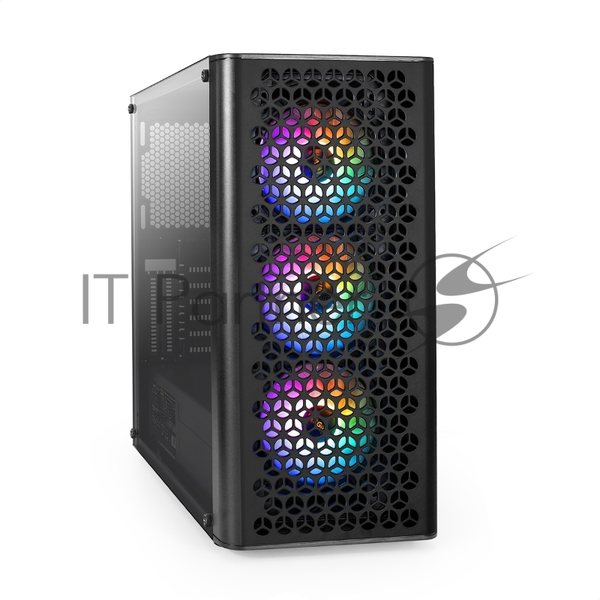 Компьютерный корпус Miditower ExeGate EVO-9202-NPX600 (ATX, БП 600NPX с вент. 12 см, с окном, 1*USB+1*USB 3.0, аудио, 3 вент. 12см с RGb подсветкой)