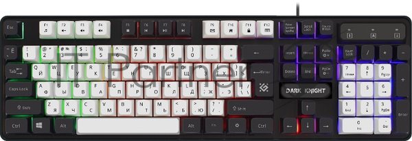 Клавиатура проводная Defender Dark Knight R GK-077, USB, черный/белый