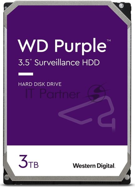 Жесткий диск Western Digital 3Tb WD33PURZ SATA-III Surveillance Purple (5400rpm) 256Mb 3.5"