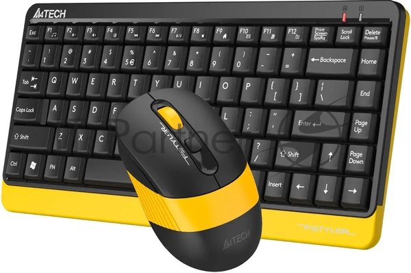 Комплект клавиатура+мышь A4Tech FStyler F1110 Bumblebee проводной, USB, 1200 DPI, жёлтый/чёрный