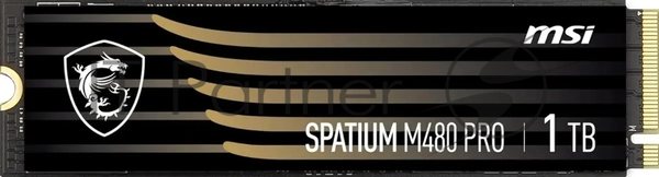 Накопитель SSD MSI SPATIUM M480 PRO, 1000Gb, M.2 2280, PCIe 4.0 x4, NVMe, R/W 7400/6000