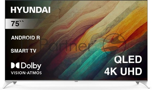 Телевизор Hyundai 75" H-LED75QBU7500 черный/серебристый QLED UHD 60Hz Android TV