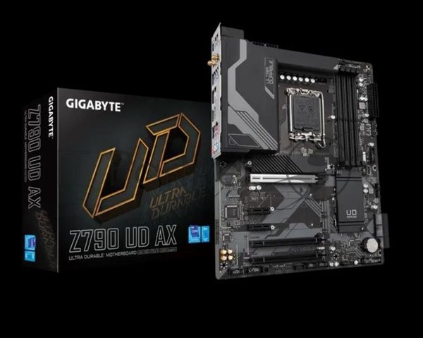 Материнская плата Gigabyte Z790 UD AX (V1.1/V1.2), LGA 1700, Intel Z790, 4xDDR5, 6xSATA, 3xM.2, 1xPCIe 5.0 x16, 1xPCIe 4.0 x4, 1xPCIe 3.0 x1, 1xHDMI, 1xDP, 1x 2.5Gb LAN, 4xUSB-A 2.0, 4xUSB-A 3.2 Gen 1, 1xUSB-A 3.2 Gen 2, 1xUSB-C 3.2 Gen 2x2, 7.1, ATX